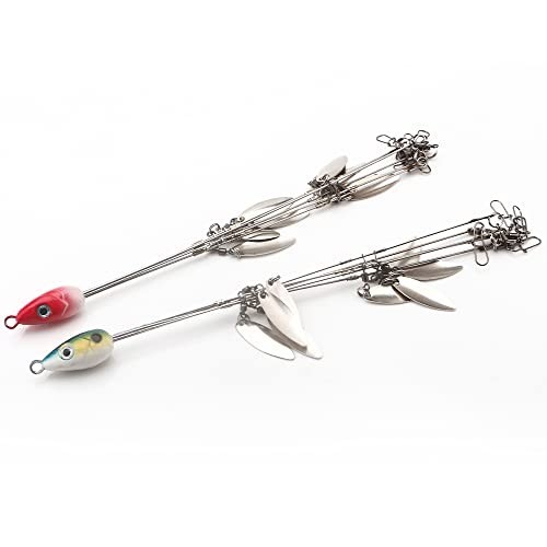 5 Arm Umbrella Rig Fishing Lure with Spinner & Swimbaits for Striper, Bass, Trou - Image 4