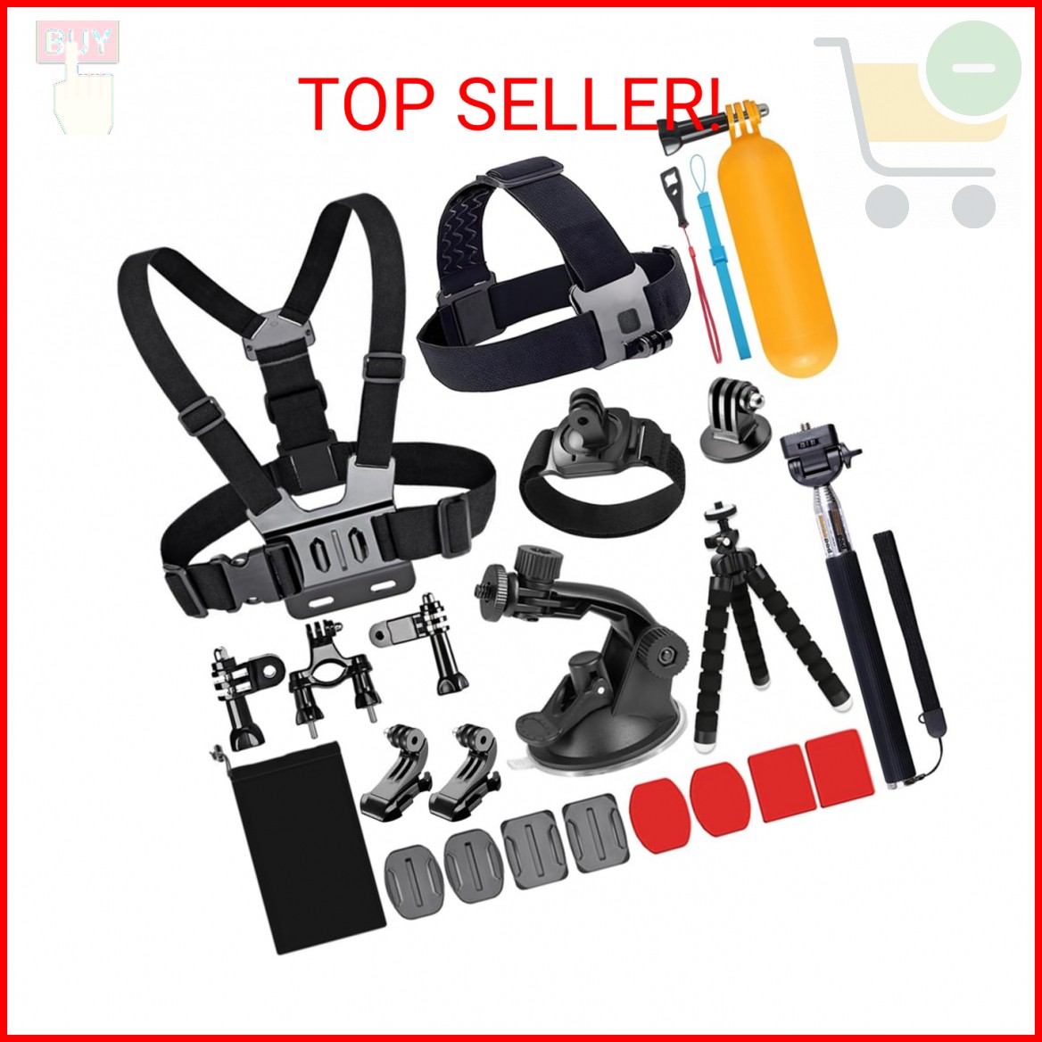 20-in-1 Action Camera Accessories for GoPro Hero 13 12 11 10 9 8 Max 7 6 5 4 Bla-image