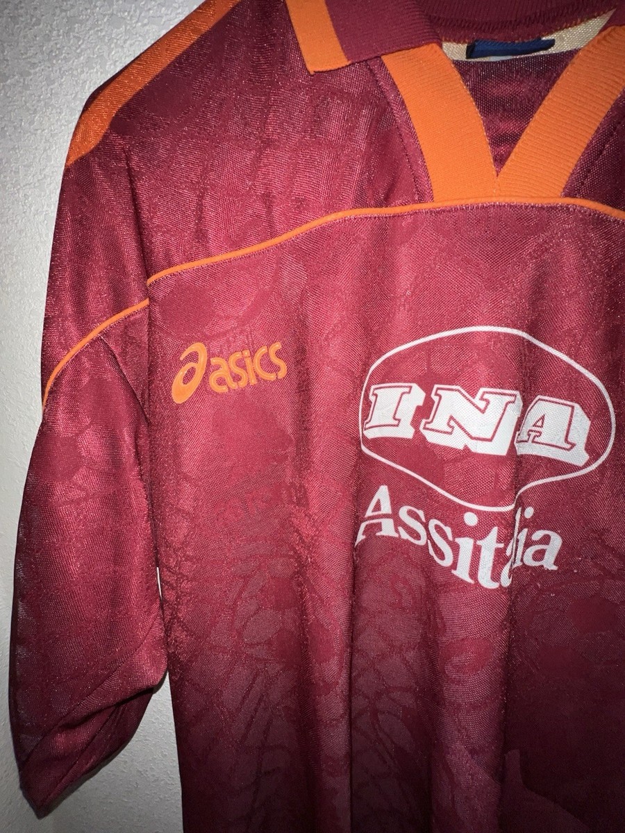 Asics AS Roma 1995/1996 Home Jersey Totti 20 Size XL Made In Italy