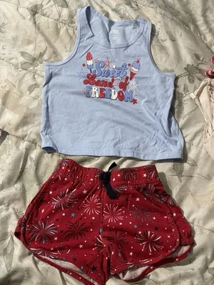 Girls 4th Of July Wondernation Outfit Shirt/Shorts Sz 6/6x EXCELLENT - Image 1 of 4