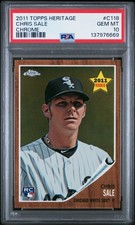 Chris Sale 2011 Topps Heritage Chrome #C118 /1962 Rookie Card PSA 10 GEM MINT