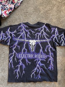 90s】BROOKS＆DUNN ライトニング 大判プリント フェード Tシャツ VTG