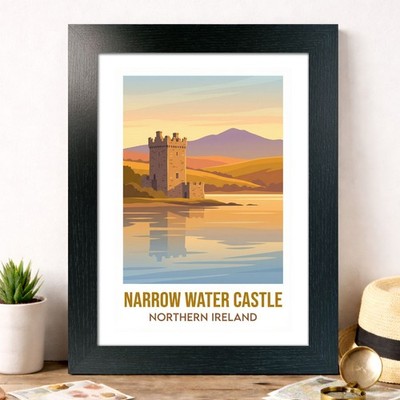 Narrow Water Castle, Nordirland Reise Poster Kunstdruck