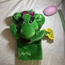 Barney Baby Bop Puppett Plush Green Dinosaur Triceratops Stuffed Animal has tag