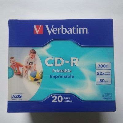20 Verbatim Rohlinge CD-R full printable 80Min 700MB 52x Jewelcase