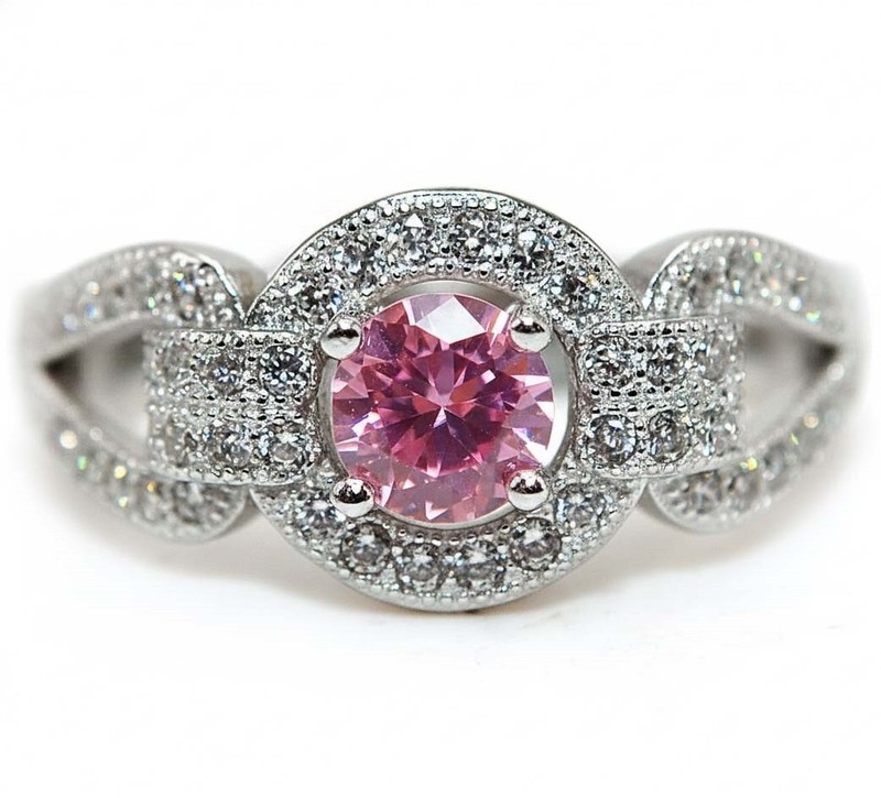 1CT Heat Treated Pink Topaz 925 Solid Sterling Silver Ring Sz 6 MM5-7