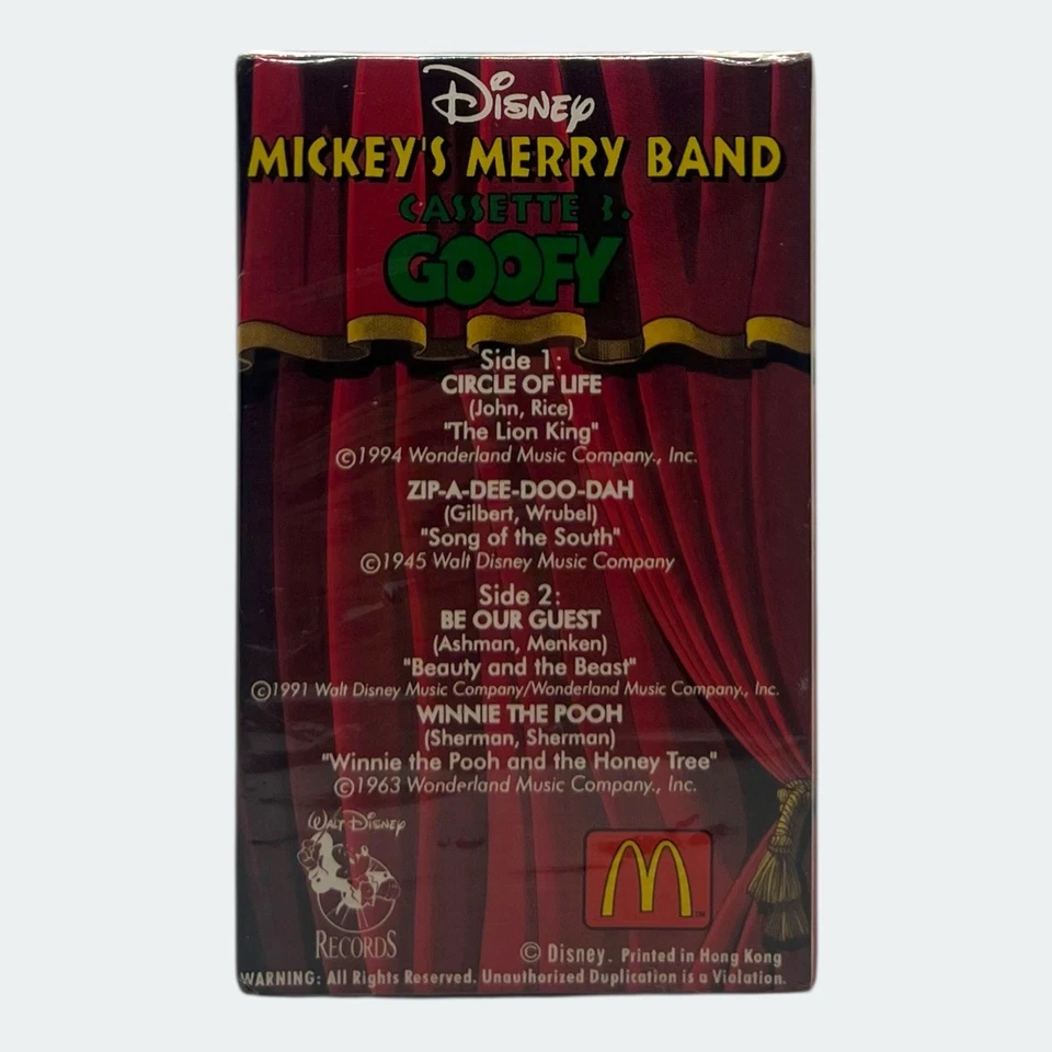 Vintage Mickey's Merry Band Cassette 3 - Goofy [McDonald's, 1995] - New & Sealed - Image 4 of 4