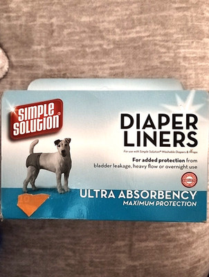 4 Ct Partial Pack Simple Solution Dog Disposable Diaper Liners Ultra Absorbency 