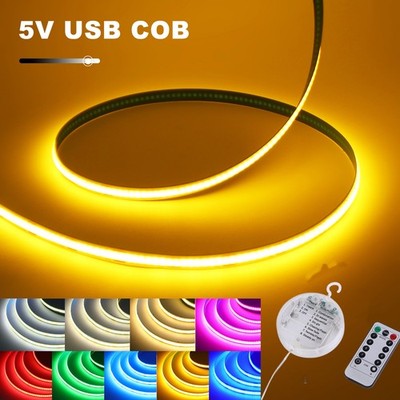COB LED Streifen 5V Batteriebetrieben mit Fernbedienung LED Lichtleiste
