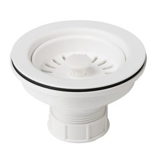 Kraus Kitchen Sink Strainer for 3.5-Inch Drain Openings in White, PST1-WH