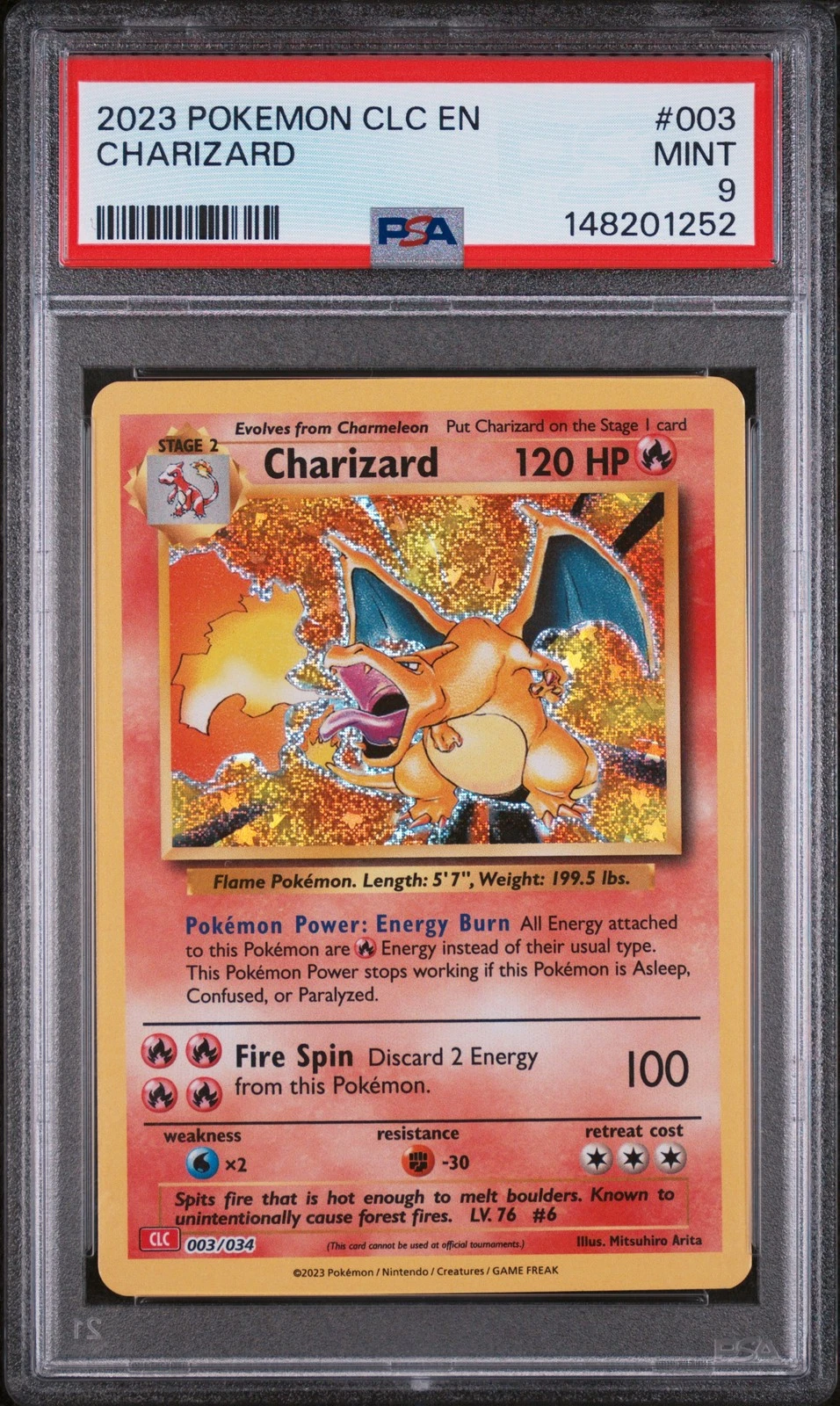 2023 POKEMON CLC-TRADING CARD CLASSIC CHARIZARD & HO-OH EX DECK CHARIZARD PSA 9
