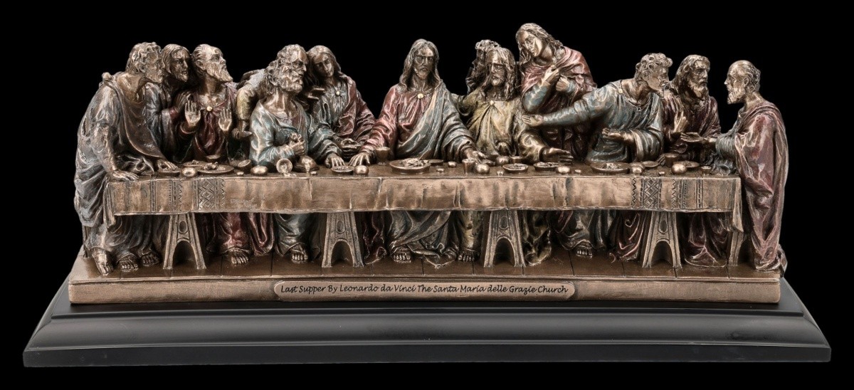 Veronese Hand-Painted Bronze Jesus Last Supper Figure Statue FS29284