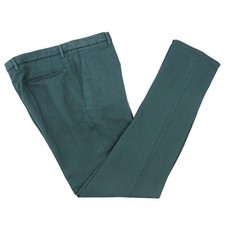 Boglioli Green Extrafine Lightweight Cotton-Linen Dress Pants 34 Eu 50 NWT