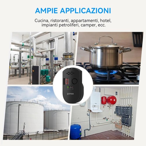 CHZHVAN Rilevatore di Gas, Rilevatore di Fughe GPL/Gas Naturale/Carbone, Plug-in - Foto 8 di 8