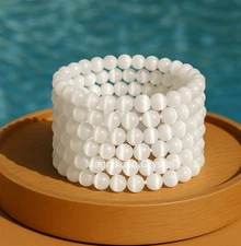 5PCS Flashsale 4mm Selenite Bracelet White Stone Jewelry Healing Birthday Gifts