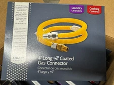 Smart Choice 4 Feet Long 5/8 Inch Coated Gas Connector Kit - NEW