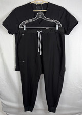 FIGS Women's Scrub Set Black Catarina Top XL Zamora Jogger Pants Size XL/P