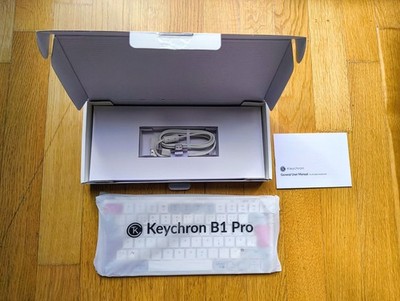 Keychron B1 Pro Tastatur QWERTZ Deutsch USB/Bluetooth Weiß/Grau/Rosa