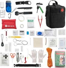 Survival First Aid Kit, 250 Pieces, 600D Nylon Trauma First Aid Bag, Survival...