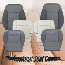 For GMC Sierra 1500 2500HD / YUKON 2015-2019 Front Cloth Seat Cover Gray / Foam