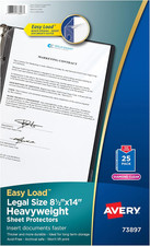 Diamond Clear Heavyweight Sheet Protectors, Holds 8.5" X 14" Sheets, Legal Siz