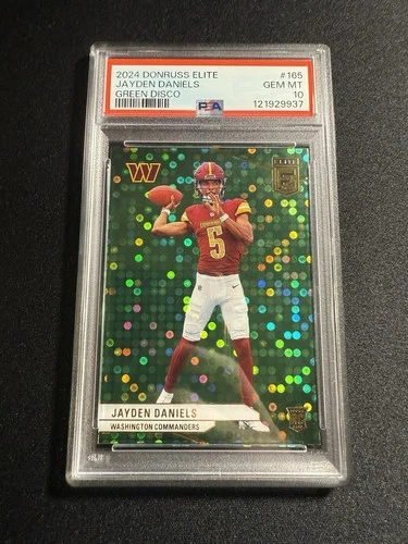 2024 Panini Donruss Elite - Rookies Jayden Daniels #165 Green Disco PSA 10