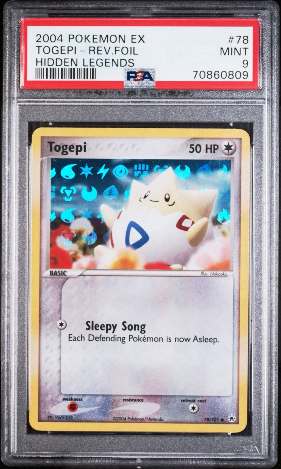 Togepi 78/101 Reverse Holo EX Hidden Legends 2004 Pokemon TCG PSA 9 Mint Low POP