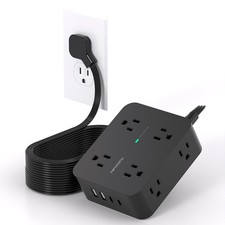 Surge Protector Power Strip 15 Ft Cord, Extension Cord with 8 Outlets 4 USB P...
