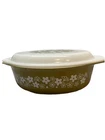 Vintage Pyrex 045 2 1/2 QT Spring Blossom Daisy Oval Casserole Dish W/ Lid