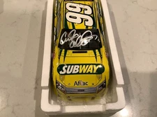CARL EDWARDS AUTOGRAPHED 2011 FORD FUSION SUBWAY / AFLAC DIECAST & CARD