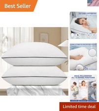 Plush Standard Size Pillows Pack Ideal for Side, Back Stomach Sleepers