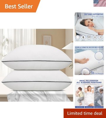 Plush Standard Size Pillows Pack   Ideal for Side, Back & Stomach Sleepers