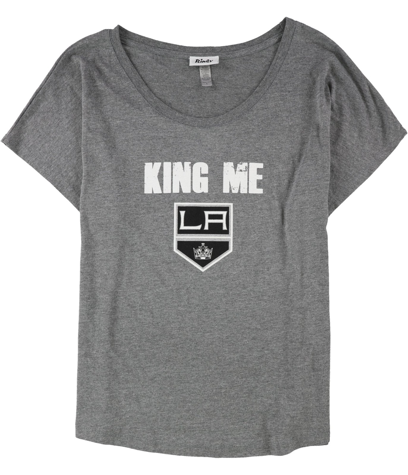 Модная женская футболка с рисунком King Me LA Kings, серая, большого размера