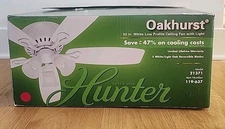 Hunter Oakhurst 52" Ceiling Fan with Light WHITE 21371 Low Profile NEW NIB