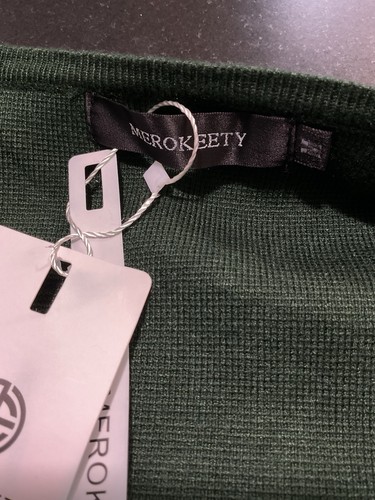 Merokeety A Nuevo Verde Doble Tejido Sobre Talla Suéter Cárdigan Abrigo Abierto Talla M - Imagen 12 de 14