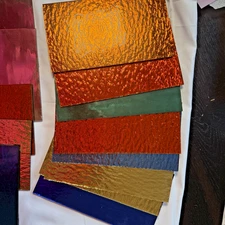 Iridescent Mosaic Glass Sheets for Glass Art & Craft 22 pieces