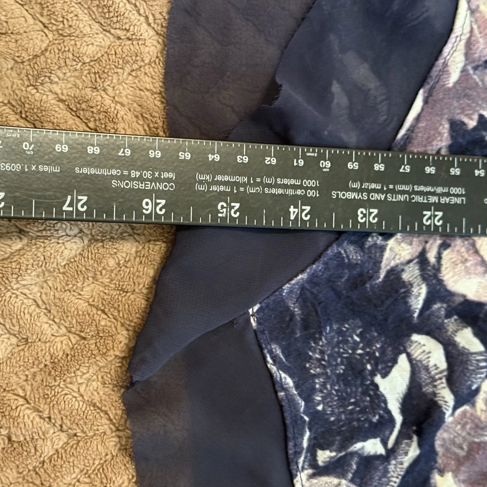 SIMPLY VERA WANG Mujer L Cuello Redondo Multicolor Gasa Hanky Dobladillo Capricho Foto 4 de 4