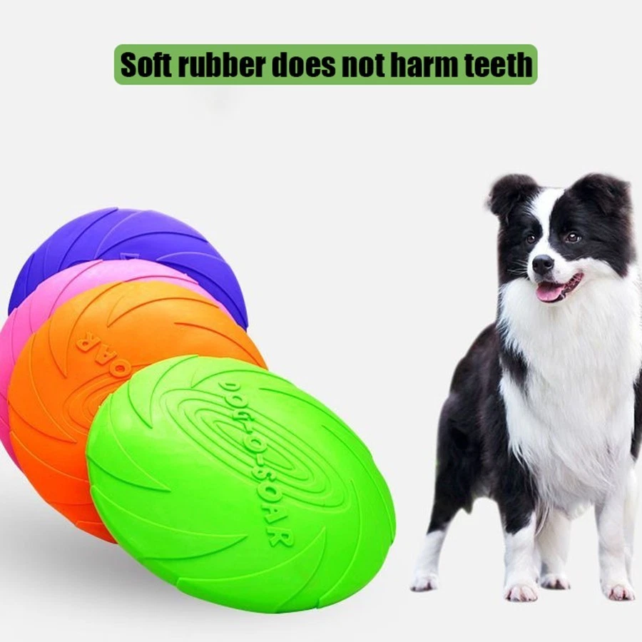 Flying Disk Rubber Frisbee Dog Toy Throw Fetch Training Plate Non toxic Soft - Image 2 of 4