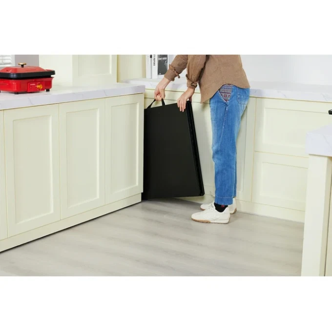 Mesa Plegable Ajustable Mainstays 4 Pies Plegable por la Media, Negro Rico Foto 3 de 4