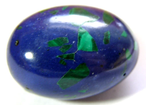 AZURITE & MALACHITE TUMBLESTONE - 2.9 x 1.9 cms  17.29 gms  #6 - RE-CONSTITUTED