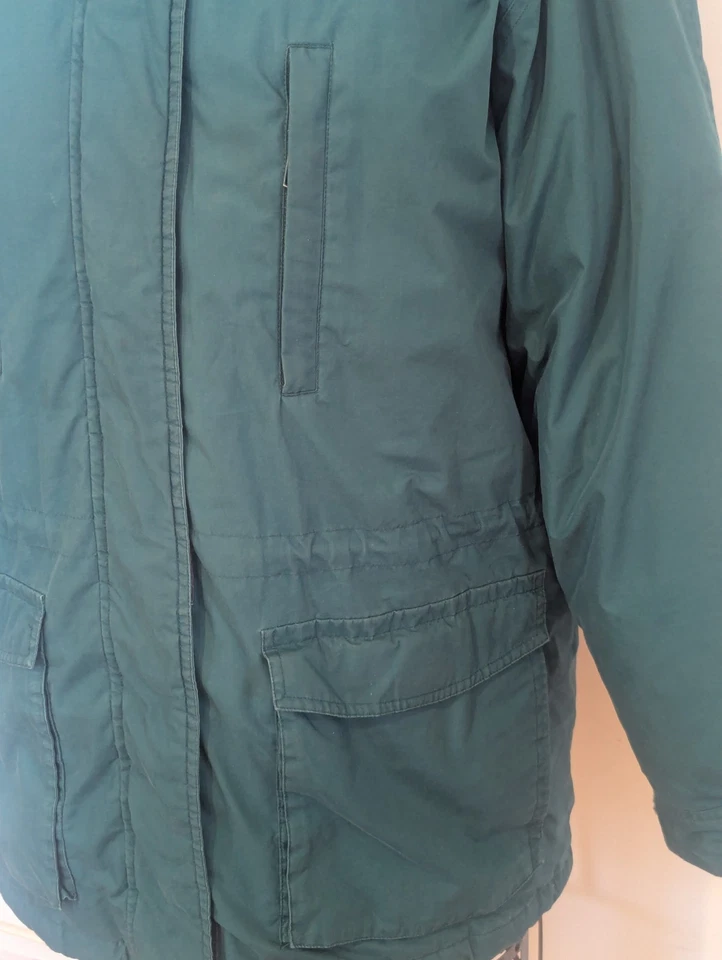 Abrigo Eddie Bauer Mujer Snowline Plumón de Ganso Talla L Verde Bolsillos con Capucha Exterior Foto 4 de 4