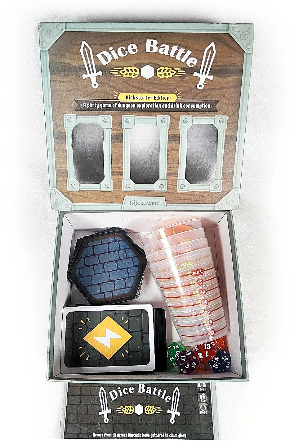 “Dice Battle” Kickstarter Edition Pre-Hero’s of Barcadia – Missing 2 Cups – Good