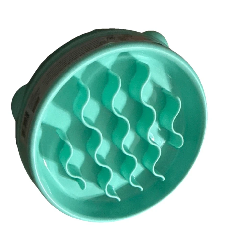 Cuenco alimentador lento - ondulado, pequeño/pequeño 3/4 taza húmedo/seco. Beige. Rosa o como nuevo Foto 3 de 4