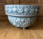 Vintage McCoy Pottery Brushware Hanging Planter Wild Rose Design 7”