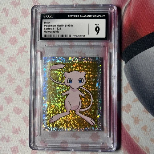 Pokemon Merlin Sticker Series 1 S25 Mew Holo CGC 9 Mint