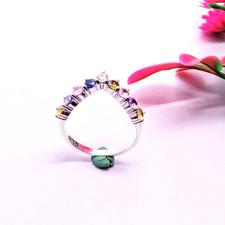 Sterling Silver Multi stone Ring, Handmade Multi Gemstone Ring, Statement Ring,