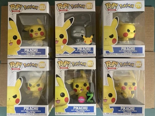 Funko Pop! Pokémon Pikachu 6 figure Lot 25th Anniversary, Zavvi, and More
