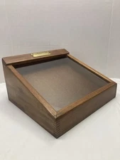 Vintage General Store Wood Countertop Display Case 11.5”x12.5”x6.75” Glass Top