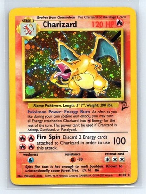 Charizard MOUTH SWIRL Base Set 2 Holo #004/130 English Pokemon