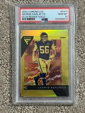 2022 Chronicles - Flux Rookie Gold Prizm FX-17 George Karlaftis /10 RC PSA 10